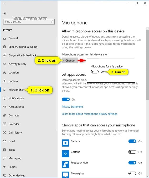 Allow Microphone Usage In Windows 10