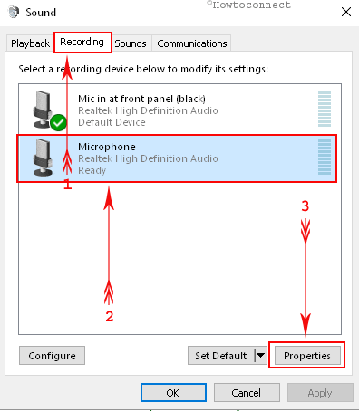 System Settings for Microphone